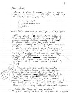 Brett Bilbrey Letter (April 10, 1979)